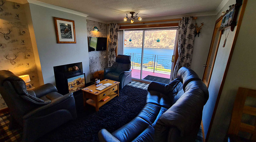 Enjoy sea views at Loch Aluinn Bed and Breakfast in Sconser on the Isle of Skye